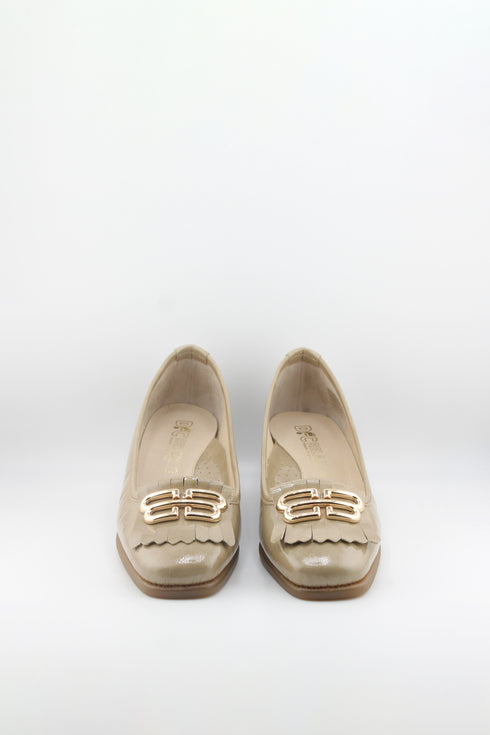 DFC Relax Tasseled Patent Leather Block Heel Loafer